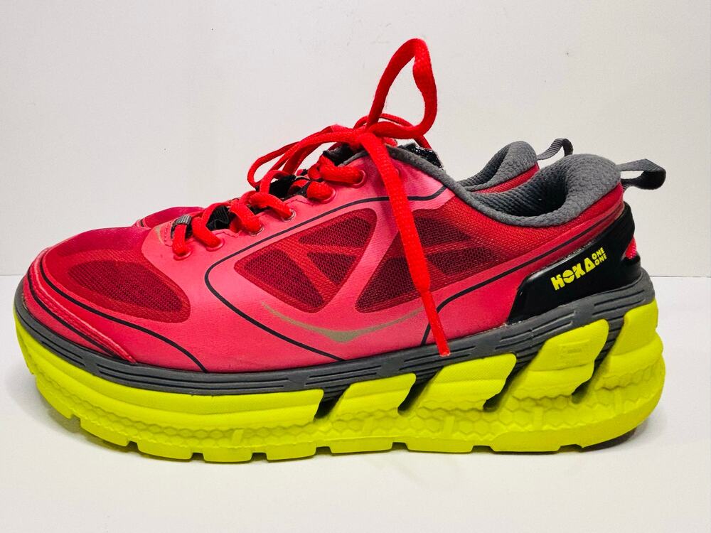 HOKA One One Bondi S2 Zero Gravity Running Shoes Red Yellow Women’s Size 8.5